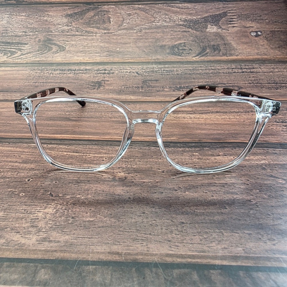 Zenni Optical Clear Square Eyeglasses Tortoiseshell Temples 127923 Womens